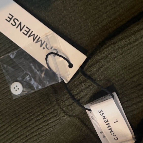 Commense Olive Bomber Jacket with Cream Collar - Picture 3 of 5